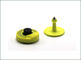 Passive RFID-Tierohrmarke-Kreisform-splitterartige gelbe Lese-Schreibfarbe