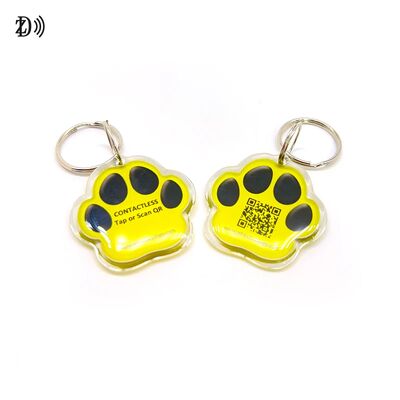 Epoxy-Hundenknochen kundenspezifischer QR-Code NTAG 216 888bytes Tier RFID NFC Pet Tag für die Verfolgung