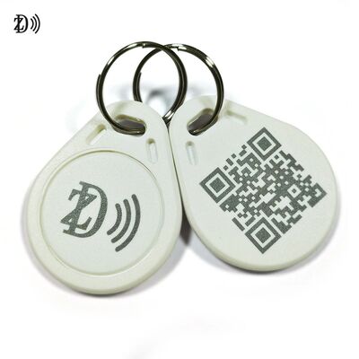 Anpasste wasserdichte LOGO/QR-Code ABS Keyfob MIFARE Classic EV1 RFID ABS Schlüsselschlüssel für die Türzugangskontrolle