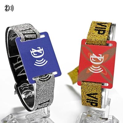 Benutzerdefiniertes NFC 13,56MHz Einweg-Stoffarmband S50 Chip RFID-Armband für Event-Party-Zugangskontrolle