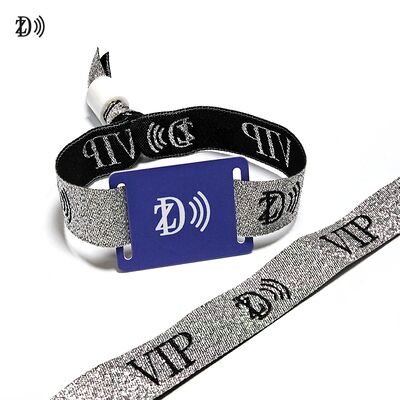 Benutzerdefiniertes NFC 13,56MHz Einweg-Stoffarmband S50 Chip RFID-Armband für Event-Party-Zugangskontrolle