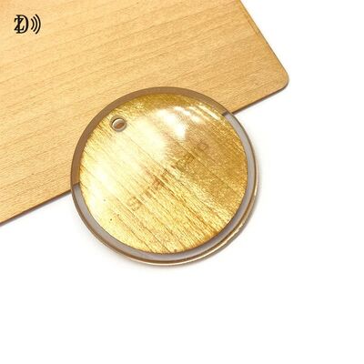 Custom Printed Wooden Key Chain with Waterproof Full Epoxy Wood Keyfob 13.56MHz RFID NFC Communication for Access Control