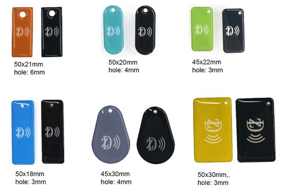 Wasserdichtes kundenspezifisches Design Programmierbares MIFARE Classic EV1 1K/4K NFC RFID Epoxyschlüsselbund für Zugangskontrolle Schlüsseltag